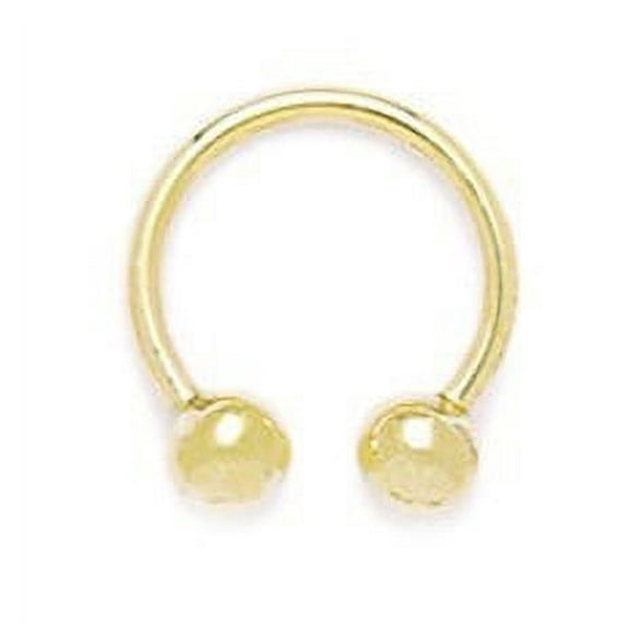 14k Yellow Gold 16 Gauge Circular Body Piercing Jewelry Barbell - Measures 14x12mm