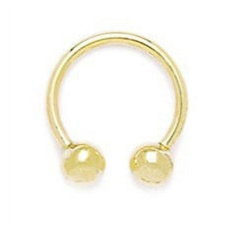 14k Yellow Gold 16 Gauge Circular Body Piercing Jewelry Barbell