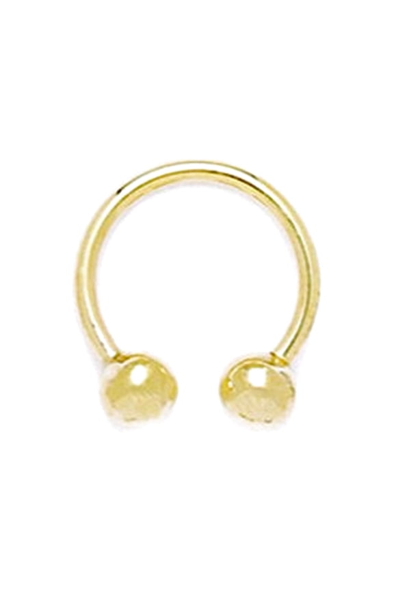 14k Yellow Gold 16 Gauge Circular Body Piercing Jewelry Barbell 16x14mm Body Piercing Stud for Women