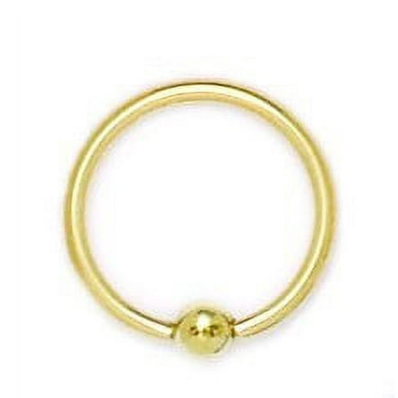 14k Yellow Gold 16 Gauge Circular Body Piercing Jewelry Bead Ring - Measures 14x14mm