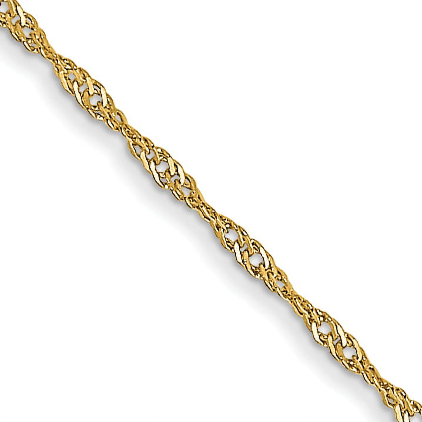 14kt Yellow Gold 1mm Singapore Link Thin Chain Bracelet 7