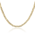 thumbnail image 1 of 14K Solid Yellow Gold 3.8mm Concave Curb Link Chain Necklace, 1 of 5