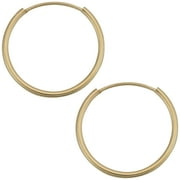 KoolJewelry 14k Yellow Gold 16 mm Round Tube Endless Hoop Earrings