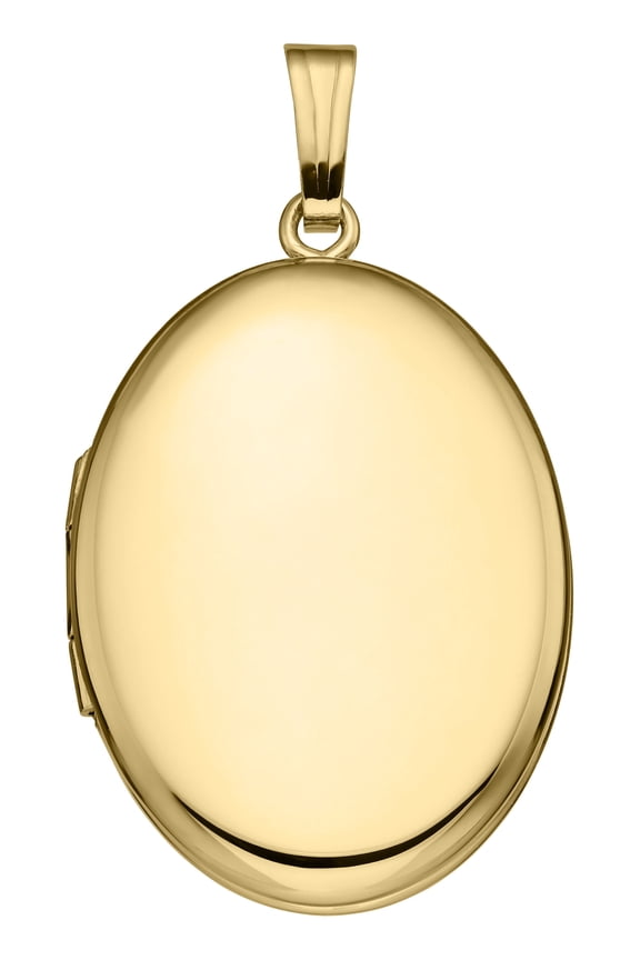 14k Yellow Gold 17mm Oval Locket Pendant