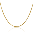thumbnail image 1 of 14K Solid Yellow Gold 2mm Rope Chain Twisted Link Necklace, 1 of 5