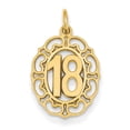 thumbnail image 1 of 14k Yellow Gold #18 Oval Pendant Charm, 1 of 1