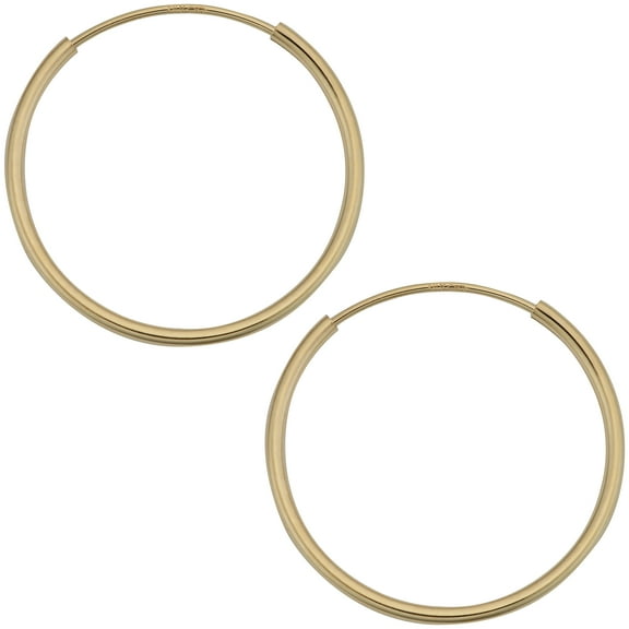 KoolJewelry 14k Yellow Gold 18mm Round Tube Endless Hoop Earrings