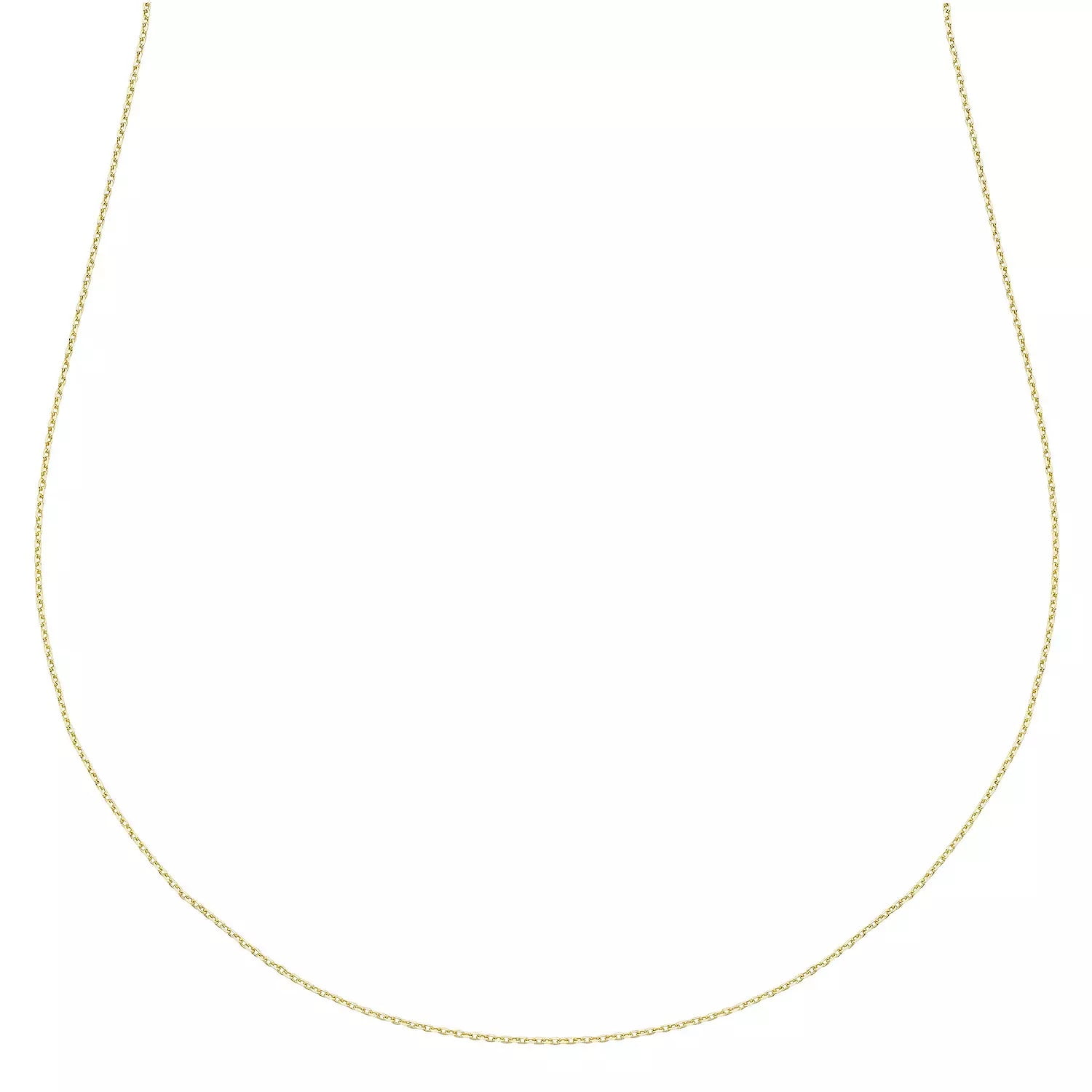 14k Yellow Gold 1mm Cable Chain Necklace, 16” to 24”, Women, Girls, Unisex