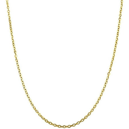 14k Yellow Gold 1mm Cable Chain Necklace, 16” to 24”, Women, Girls, Unisex