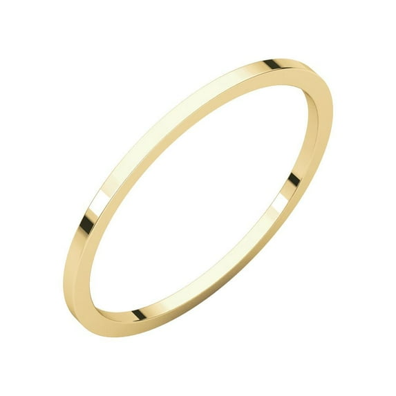 14k Yellow Gold 1mm Flat Band Ring - 1.0 Grams - Size 8.5