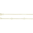 thumbnail image 1 of 14k Yellow Gold 1mm Necklace - 16-18 Inch Polished Sparkle-Cut Cable Chain With Spring Ring, 1 of 2