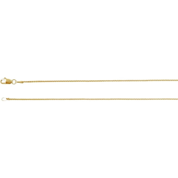14k Yellow Gold 1mm Rounded Box 7 Inch Bracelett Link Bracelet for Women - 1.4 Grams