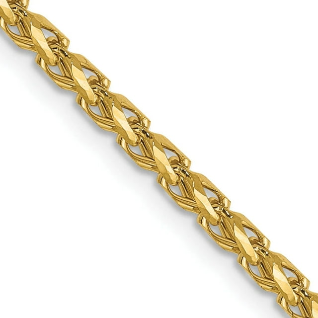 14k Yellow Gold 2.1 mm D.C Open Franco Chain