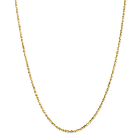 14k Yellow Gold 2.25mm Diamond Cut Quadruple Rope Chain Lobster Clasp 18"
