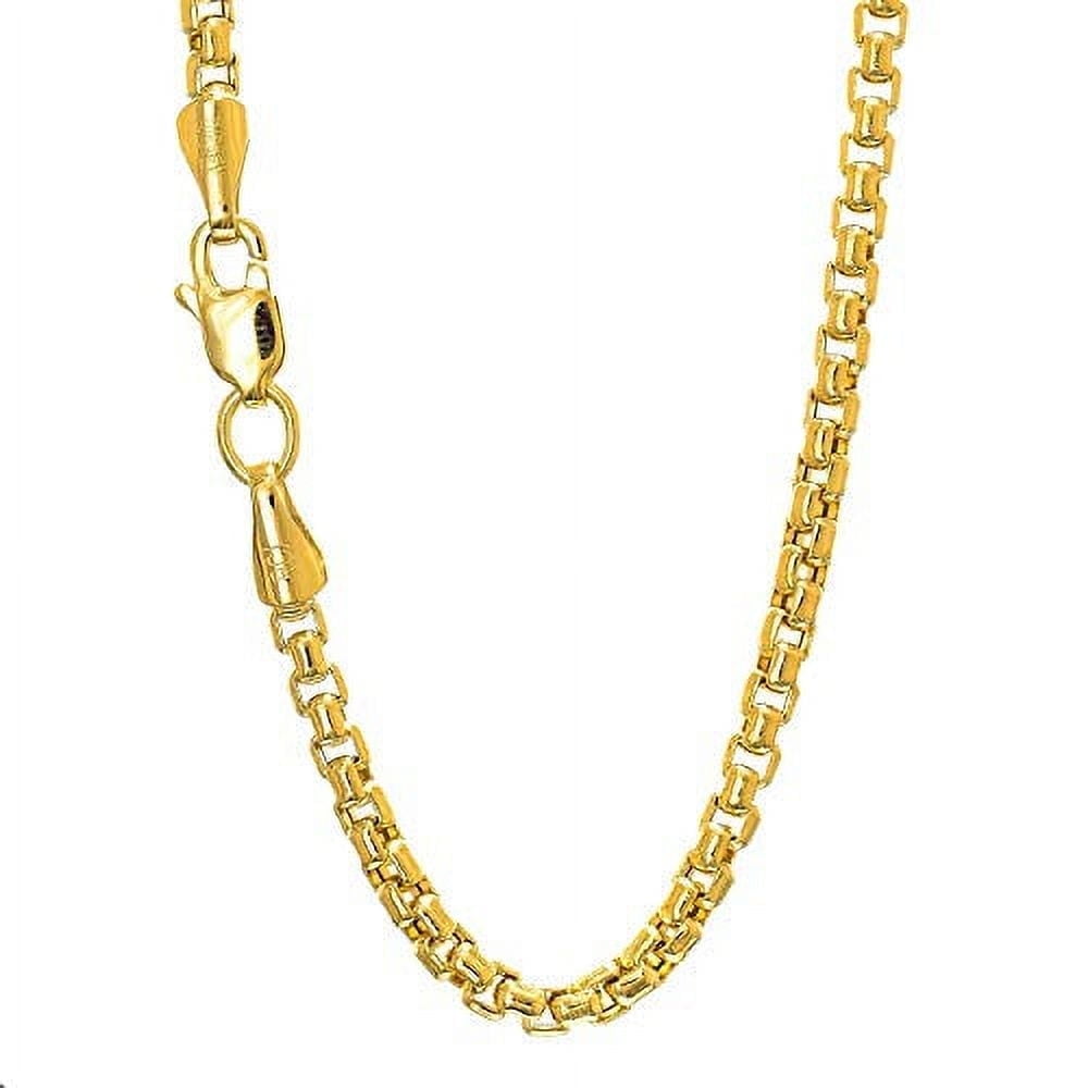 Jewelstop Cavigliera In Oro Giallo 14k – 25,4 Cm – Catena Mariner 3,2 Mm Con Chiusura A Moschettone – Gioiello Di Classe