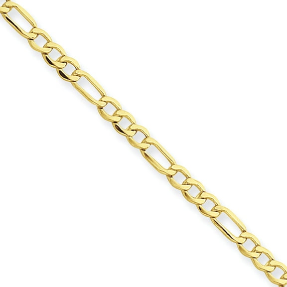 14k Yellow Gold 2.50mm Lightweight Figaro Chain Necklace, 8" - 28"