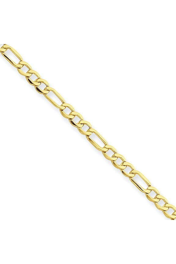 14k Yellow Gold 2.50mm Lightweight Figaro Chain Necklace, 18 in