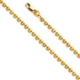 thumbnail image 1 of 14k Yellow Gold 2.5mm Celestial Moon-cut Bead Chain Necklace 18 Inch Chain Necklace for Women and Men, 1 of 2