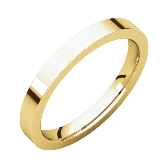 14k Yellow Gold 2.5mm Flat Comfort Fit Band Ring - 3.3 Grams - Size 6.5