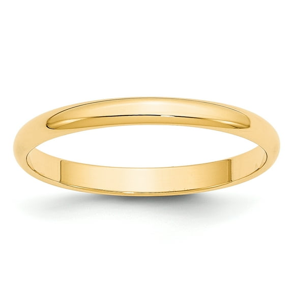 14k Yellow Gold 2.5mm Lightweight Half Round Band Size 4