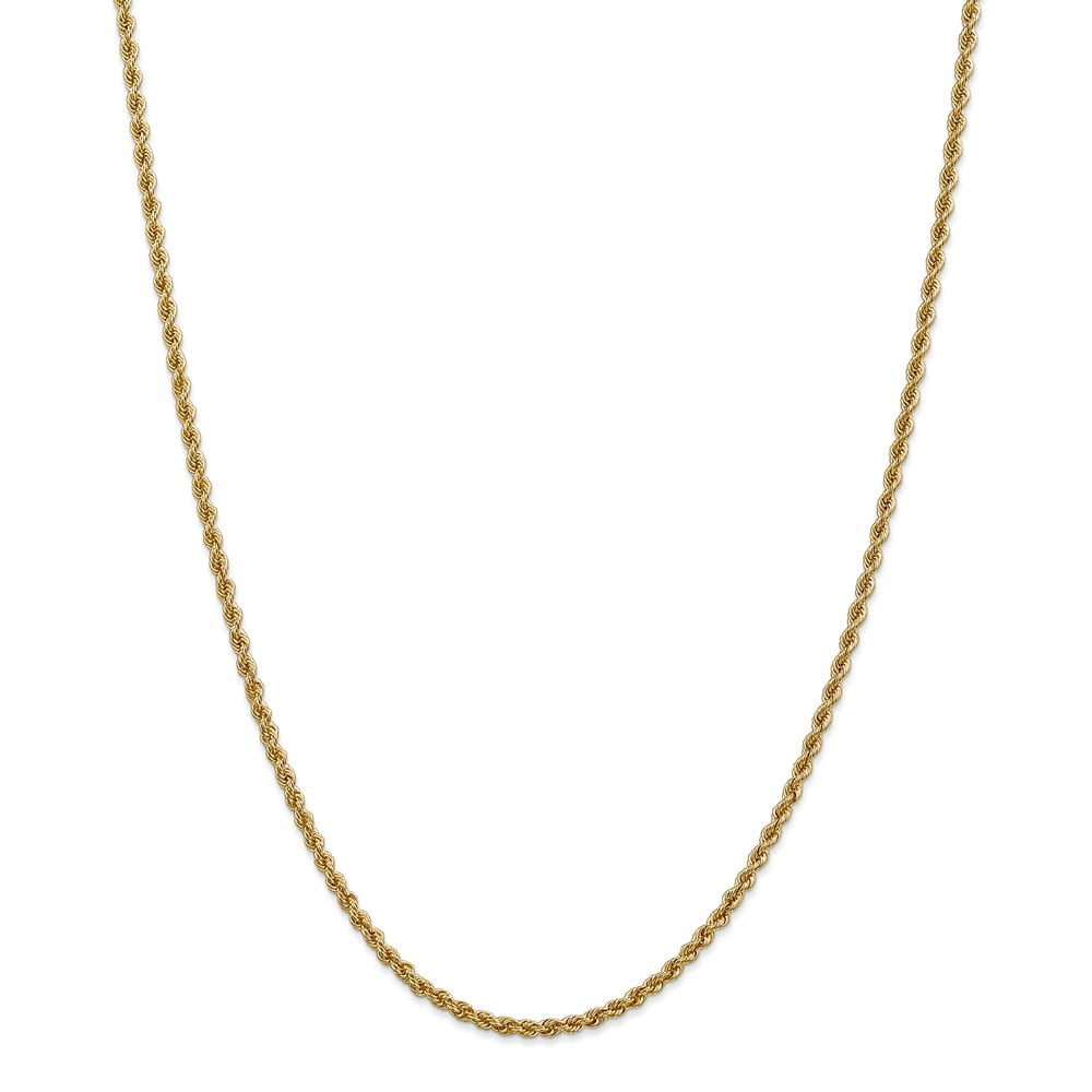 Regular Gold Chain 14k Yellow Gold 2.5mm Regular Rope Chain Necklace Fine Jewelry For ...