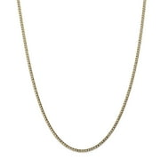 GOLD TIME 14k Yellow Gold 2.5mm Semi-Solid Curb Link Chain 18 Inches