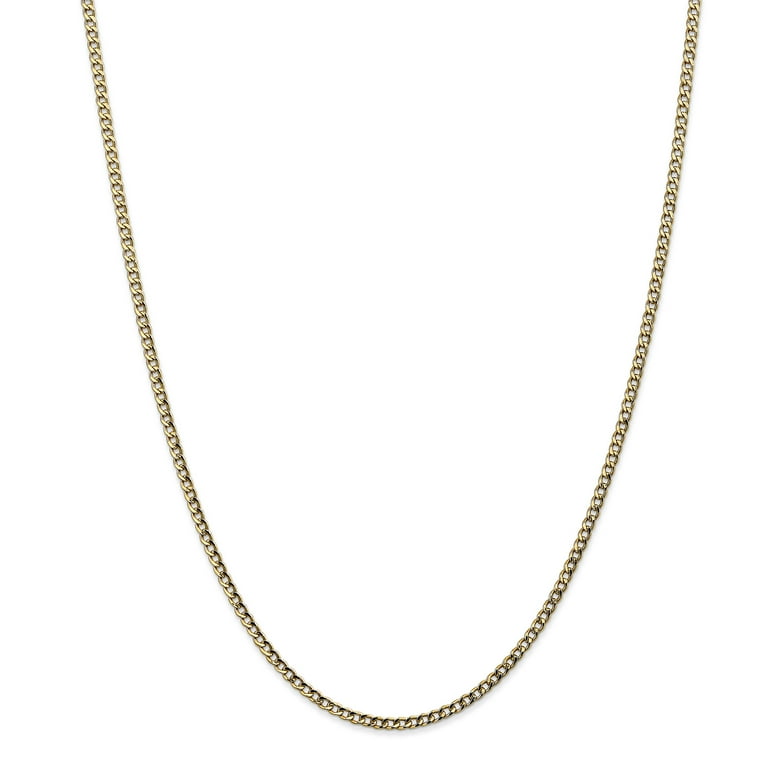 14k Yellow Gold 2.5mm W Semi Solid Curb Link Chain 14k Yellow Gold 2.5mm W Semi Solid Curb Link Chain