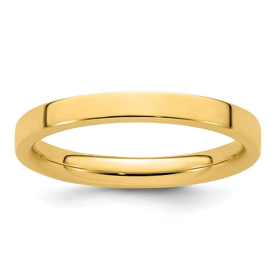14k Yellow Gold 2.5mm Standard Weight Flat Comfort Fit Wedding Band Size 6