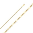 thumbnail image 1 of 14k Yellow Gold 2.6mm Hollow Figaro 3 Plus 1 Links Necklace 24 Inch Pendant Necklace for Women, 1 of 2