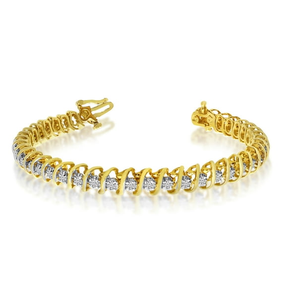 14k Yellow Gold 2 Ct. S Illusion Bracelet