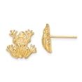 thumbnail image 1 of 14k Yellow Gold 2-D Leap Frog Post Earrings, 1 of 7