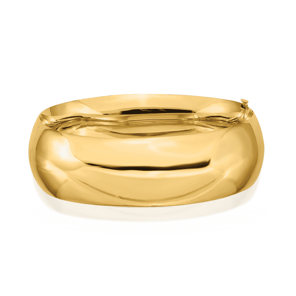 14K Solid Yellow Gold 20.65mm Oversize Hinged Bangle Bracelet