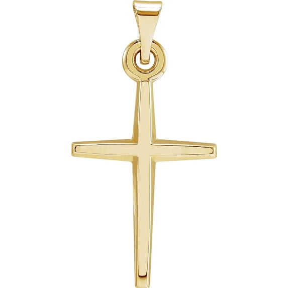14k Yellow Gold 23.38x11.75mm Polished Religious Faith Cross Pendant Necklace Pendant for Women