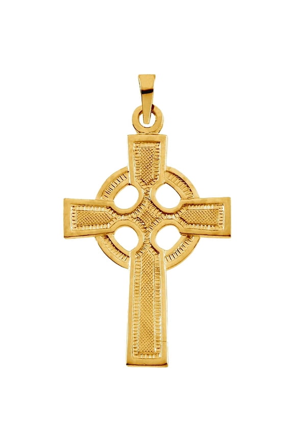 14k Yellow Gold 23x16mm Polished Irish Claddagh Celtic Trinity Knot Religious Faith Cross Pendant Necklace Pendant for W