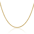 thumbnail image 1 of 14K Solid Yellow Gold 2mm Rope Chain Twisted Link Necklace, 1 of 5