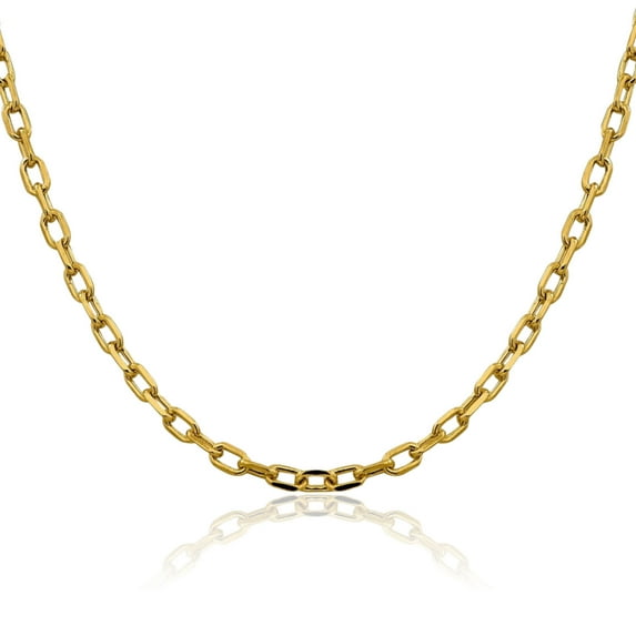 14K Solid Yellow Gold 4.9mm Cable Rolo Link Chain Belcher Necklace
