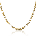 thumbnail image 1 of 14K Solid Yellow Gold 4mm Figaro Link Chain Necklace, 1 of 4
