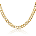 thumbnail image 1 of 14K Solid Yellow Gold 6.75mm Concave Curb Link Chain Necklace, 1 of 4