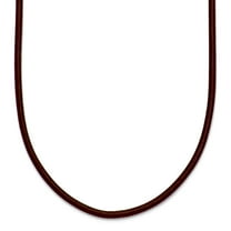 14k Yellow Gold 2mm Brown Leather Cord Necklace 16 Inch Lobster Claw Pendant Necklace for Women