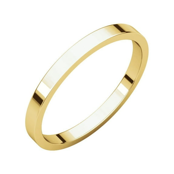 14k Yellow Gold 2mm Flat Band Ring - 1.7 Grams - Size 5.5