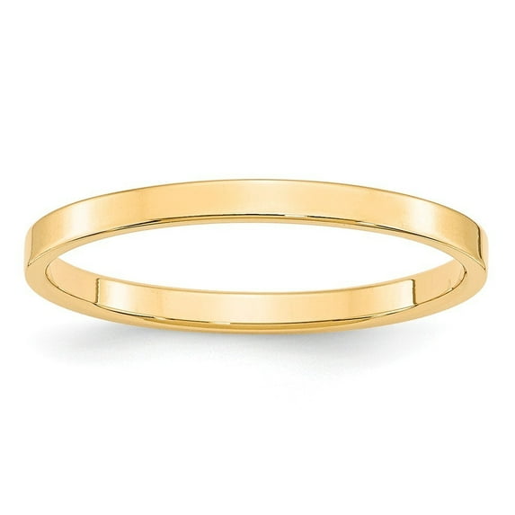 14k Yellow Gold 2mm Ltw Flat Band Size 4 Ring