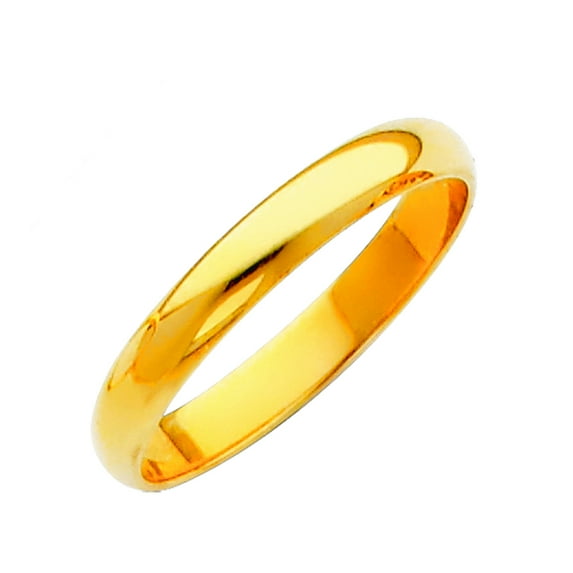 14k Yellow Gold 2mm Plain Wedding Band Ring Size 10.5 Wedding Band for Women and Men - 1.7 Grams