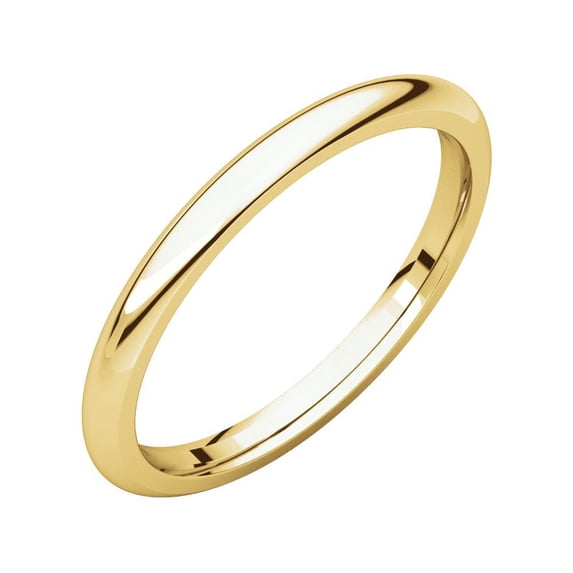 14k Yellow Gold 2mm Polished Comfort Fit Band Ring - 2.1 Grams - Size 4.5