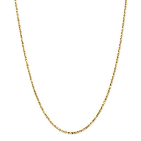 14k Yellow Gold 2mm Solid Diamond Cut Rope Chain w/ Lobster Clasp 16"