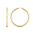 thumbnail image 1 of 14k Yellow Gold 3.0x40mm Round Tube Shiny Hoop Earrings With Hinged Clasp Hoop Earring for Women, 1 of 2