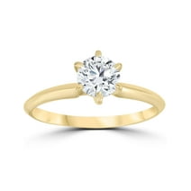 14k Yellow Gold 3/4ct Round Solitaire Diamond Engagement Ring Jewelry Brilliant