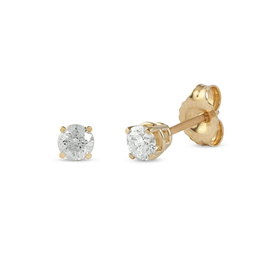 14k Yellow Gold 3/8Ct TDW Round-Cut Diamond Solitaire Stud Earrings
