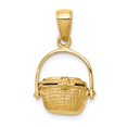 thumbnail image 1 of 14k Yellow Gold 3-D Nantucket Basket Pendant Charm, 1 of 5