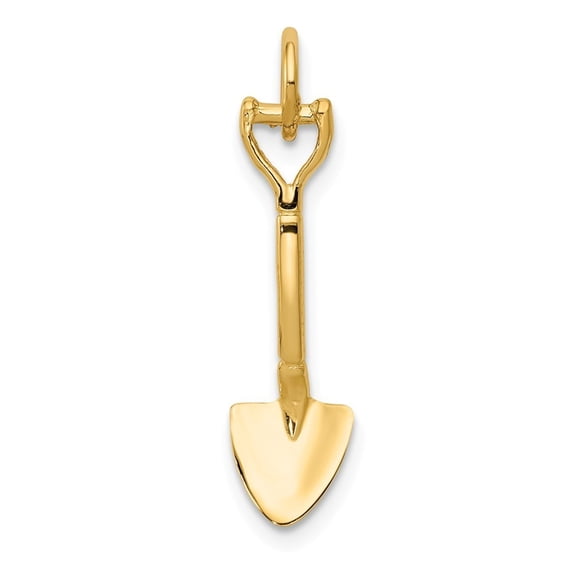 14k Yellow Gold 3-D Spade Charm - .7 Grams - Measures 21x6mm