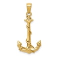 thumbnail image 1 of 14k Yellow Gold 3D Anchor W/Rope Pendant Charm, 1 of 4